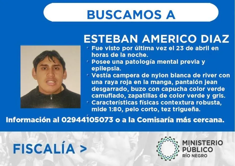 Buscan a Esteban Américo Díaz