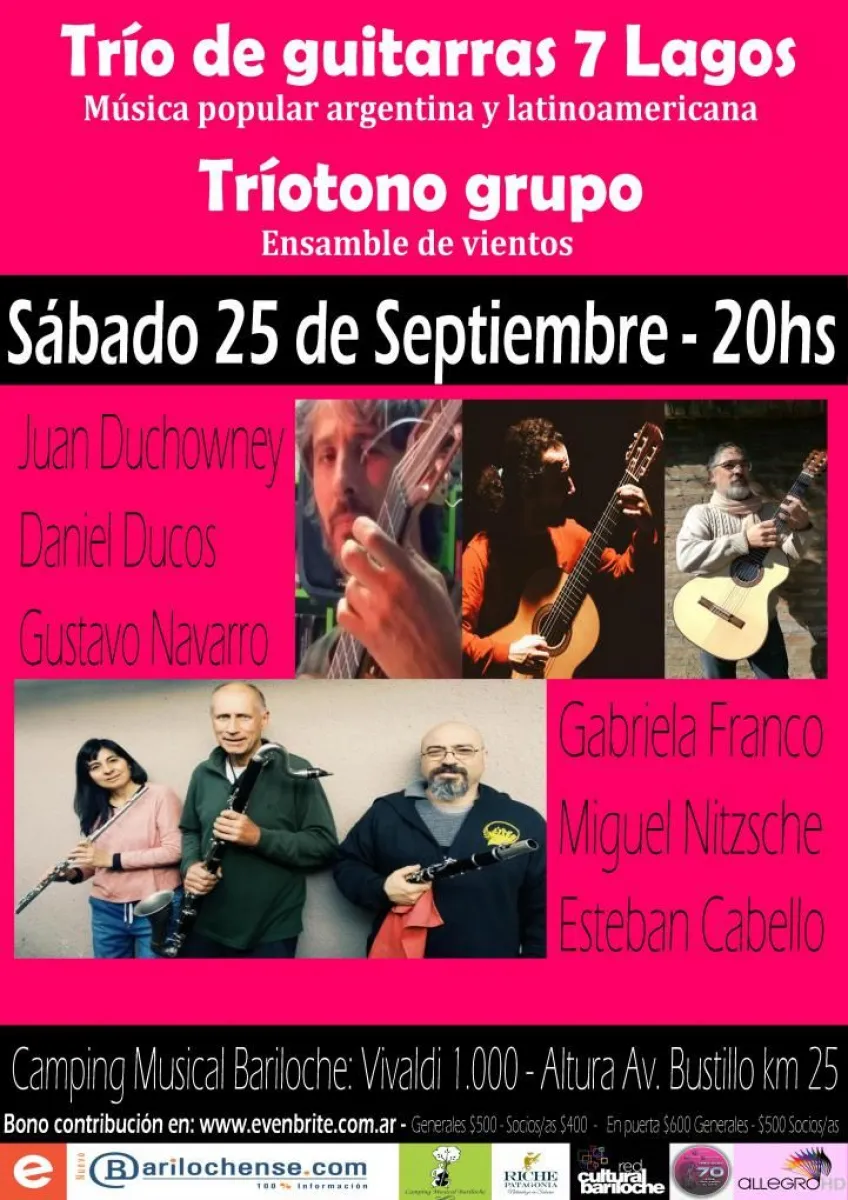 Trío de guitarras 7 Lagos y Grupo Tríotono: música popular argentina y  latinoamericana | Bariloche Opina | Noticias de Bariloche.