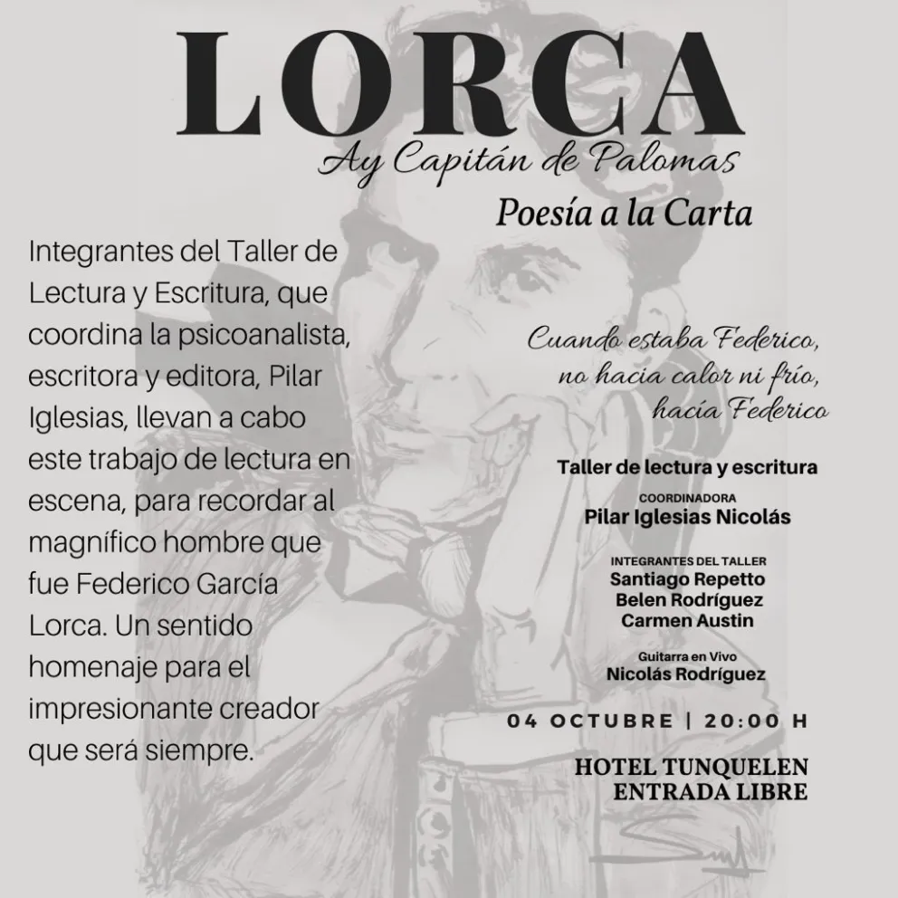 Invitan a una presentación poética en homenaje a Federico García Lorca