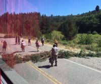 Miembros de la Lof Quemquemtreu cortaron la Ruta 40 en protesta por el desalojo