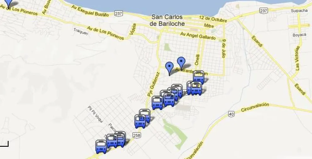 Mapa con las mejoras en las garitas de colectivos