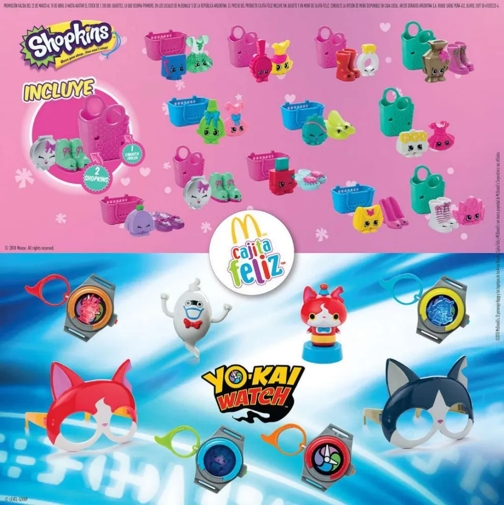 Shopkins y YO-KAI WATCH, los protagonistas de la Cajita Feliz de McDonald’s